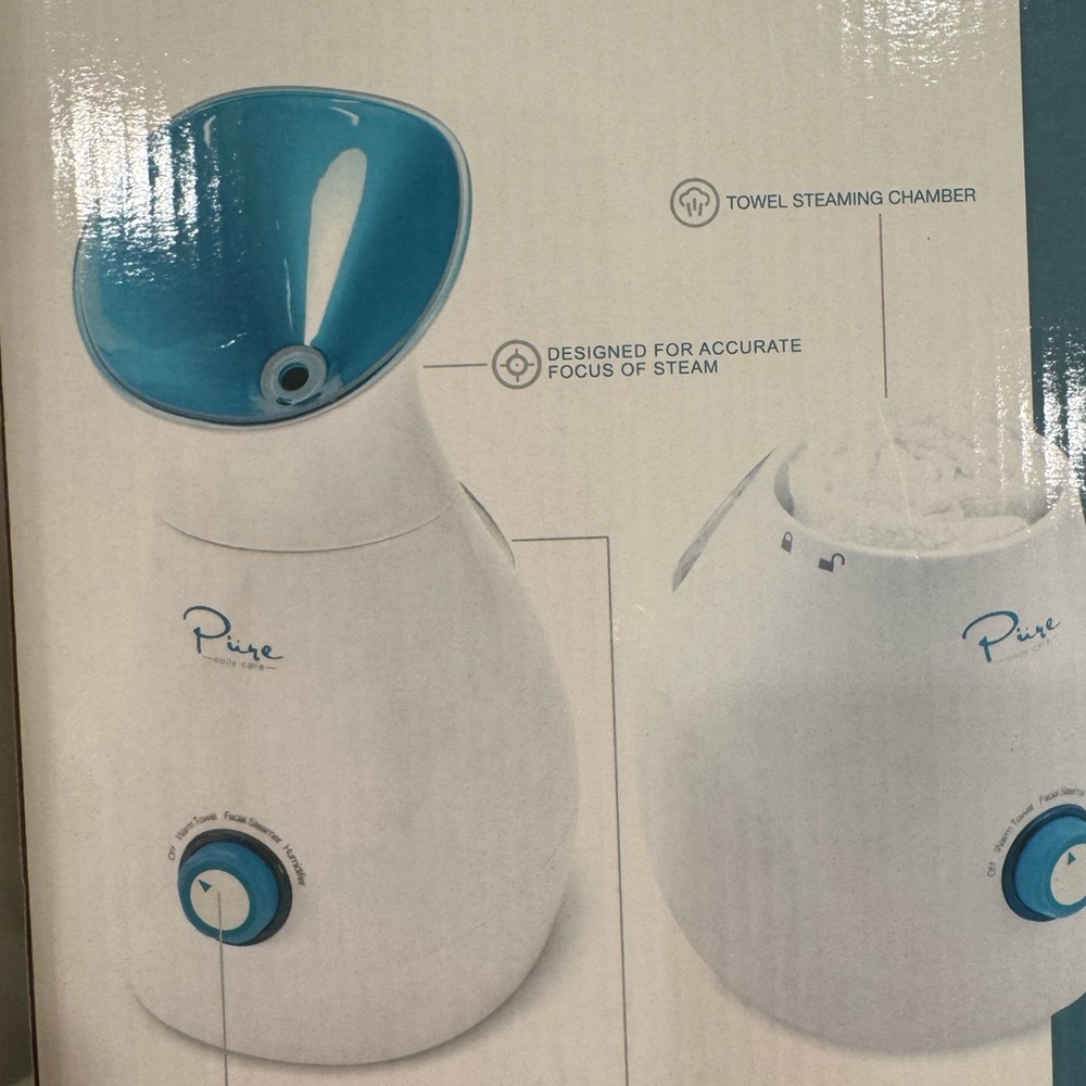 Pure Facial Steamer in White and Blue